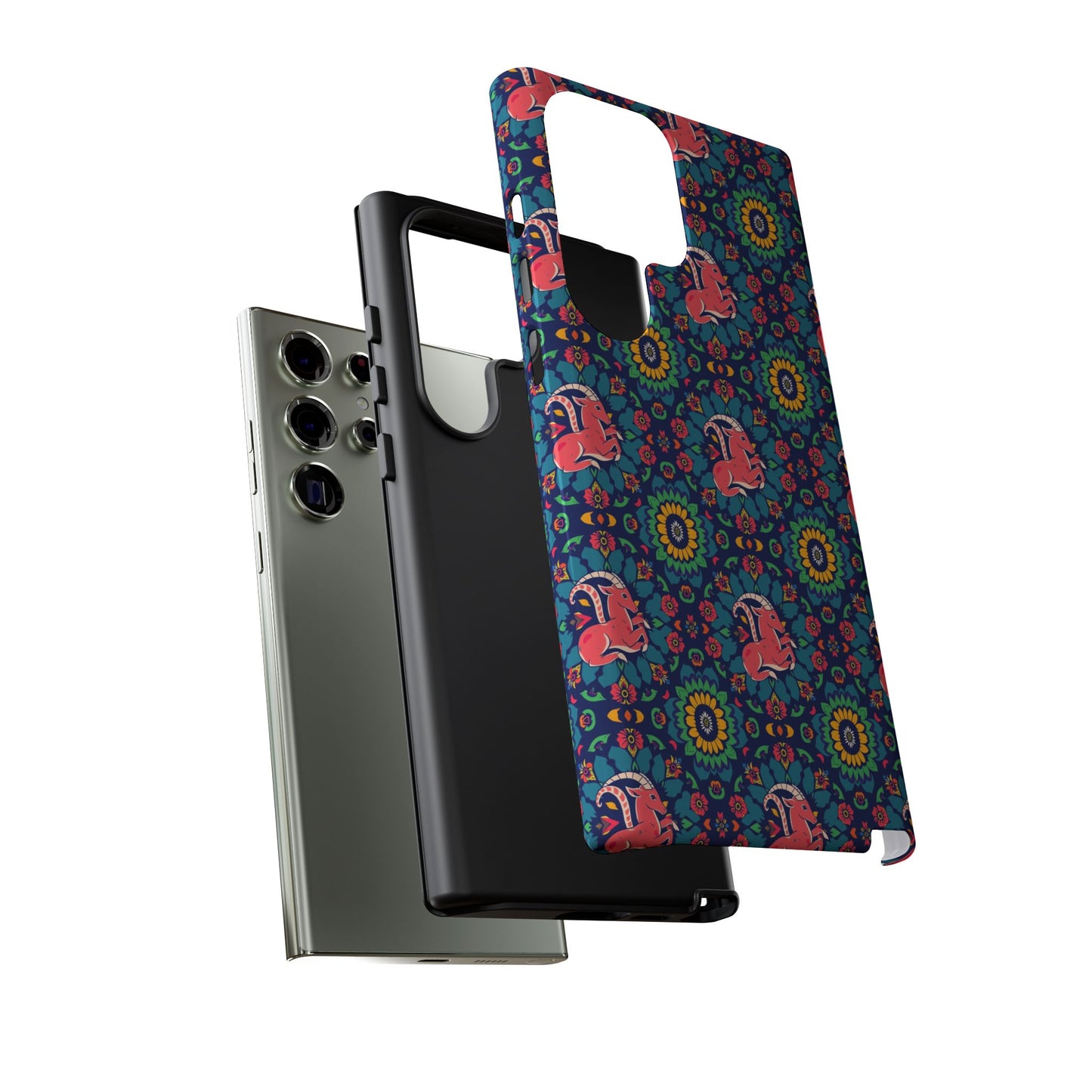Tough Cases, Capricorn, Zodiac v1, Flower Pattern