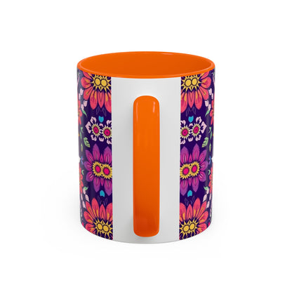 Accent Coffee Mug, Libra, Zodiac v3, Flower Pattern, (11, 15oz)
