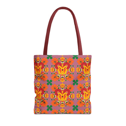 Tote Bag (AOP), Aries, Zodiac v1, Flower Pattern