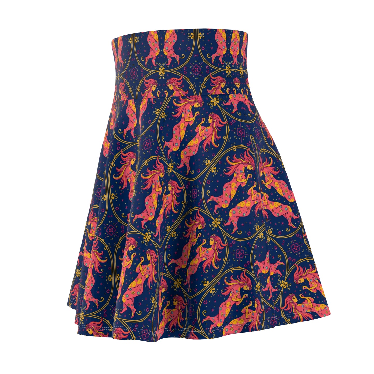 Women's Skater Skirt, (AOP), Gemini, Zodiac v3, Sexy Pattern