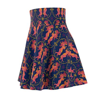 Women's Skater Skirt, (AOP), Gemini, Zodiac v3, Sexy Pattern