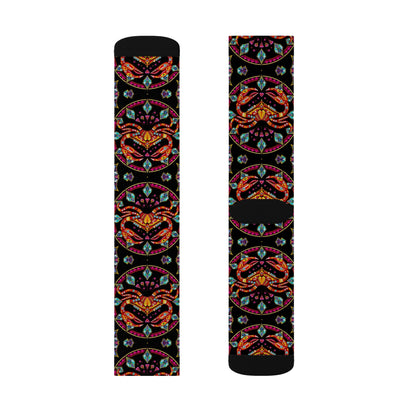 Sublimation Socks, Cancer, Zodiac  v3, Jewel Pattern