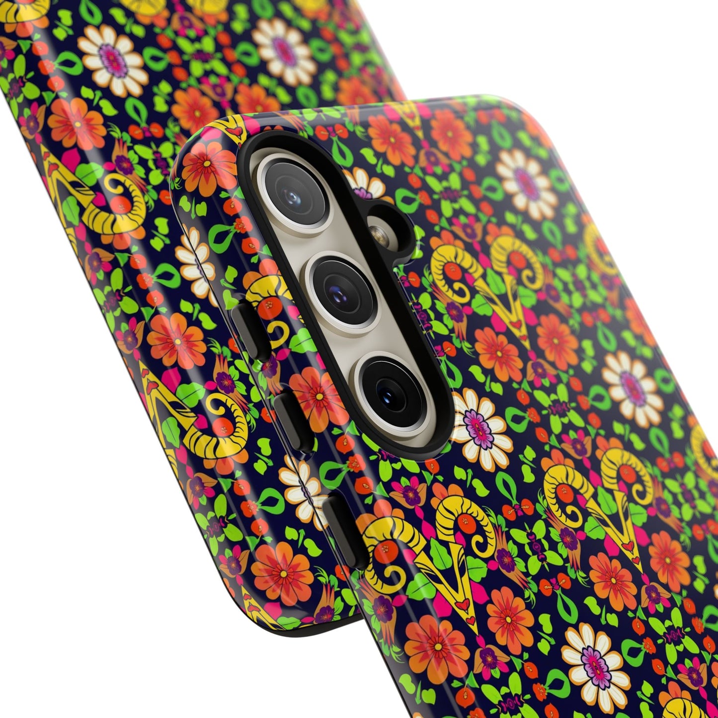 Tough Cases, Aries, Zodiac v4, Flower Pattern