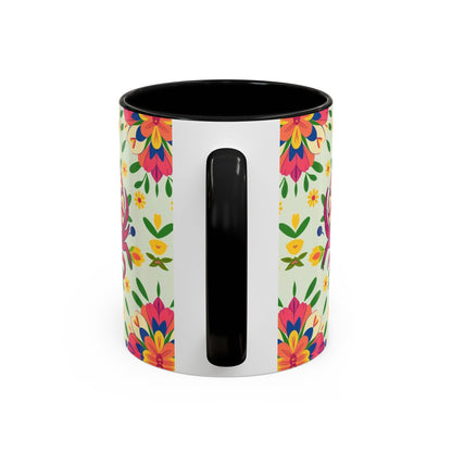Accent Coffee Mug, Cancer, Zodiac v3, Flower Pattern, (11, 15oz)