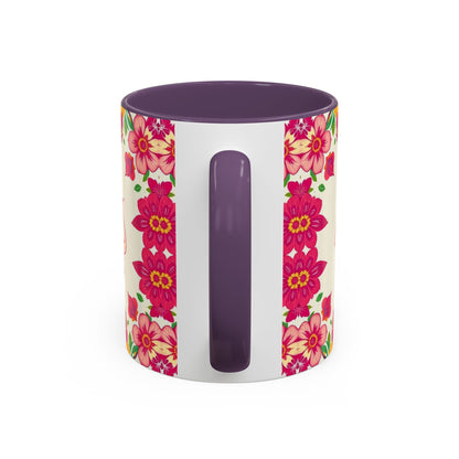 Accent Coffee Mug, Capricorn, Zodiac v2, Flower Pattern, (11, 15oz)
