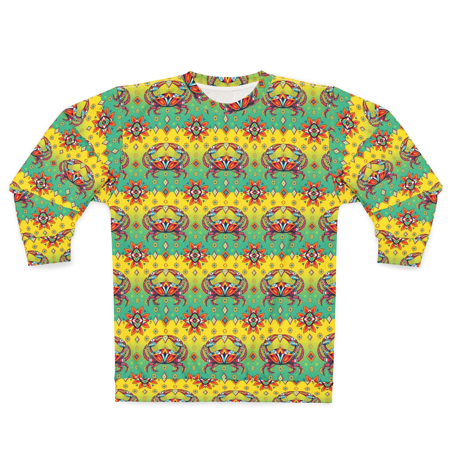 Unisex Sweatshirt (AOP), Cancer, Zodiac v1, Jewel Pattern