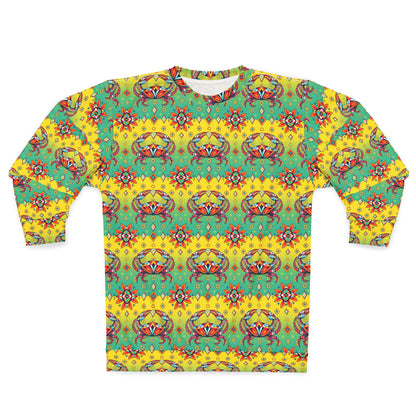 Unisex Sweatshirt (AOP), Cancer, Zodiac v1, Jewel Pattern