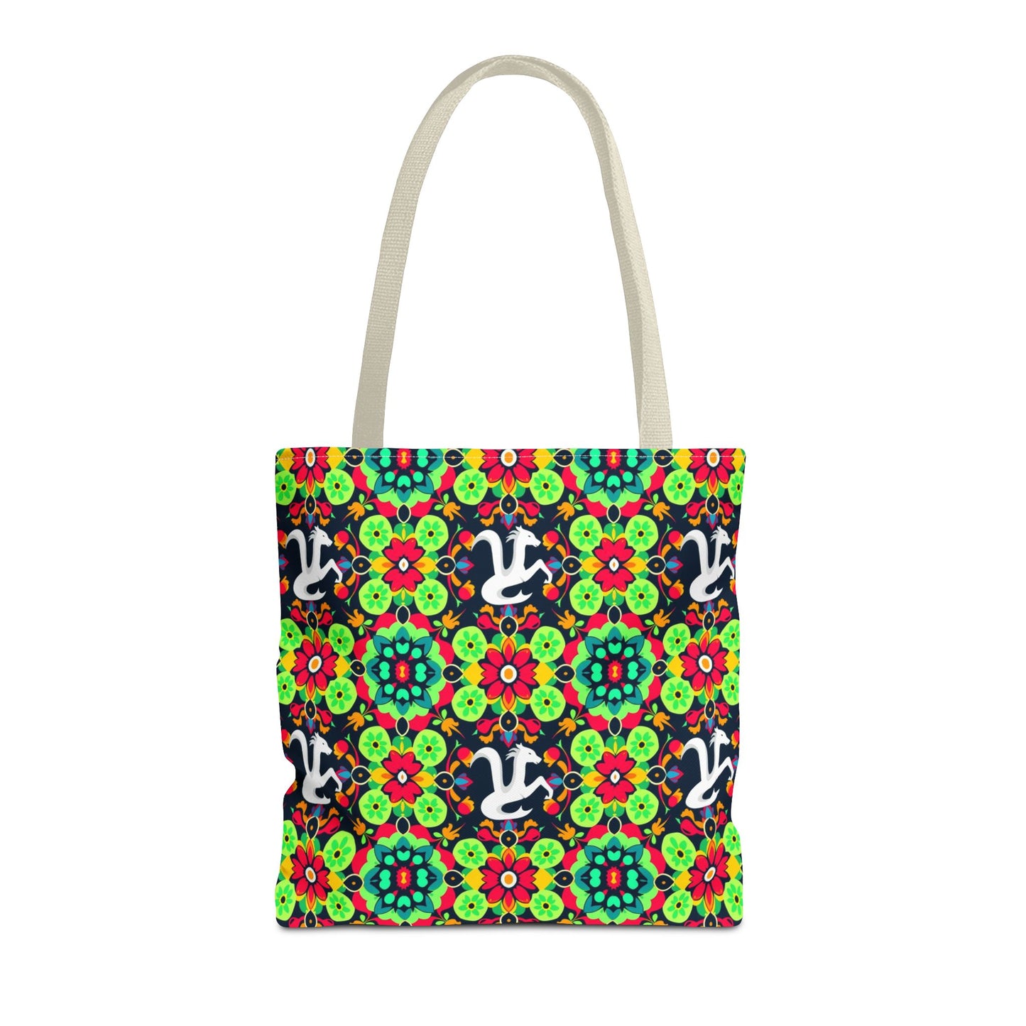 Tote Bag, (AOP), Aquarius, Zodiac v4, Flower Pattern