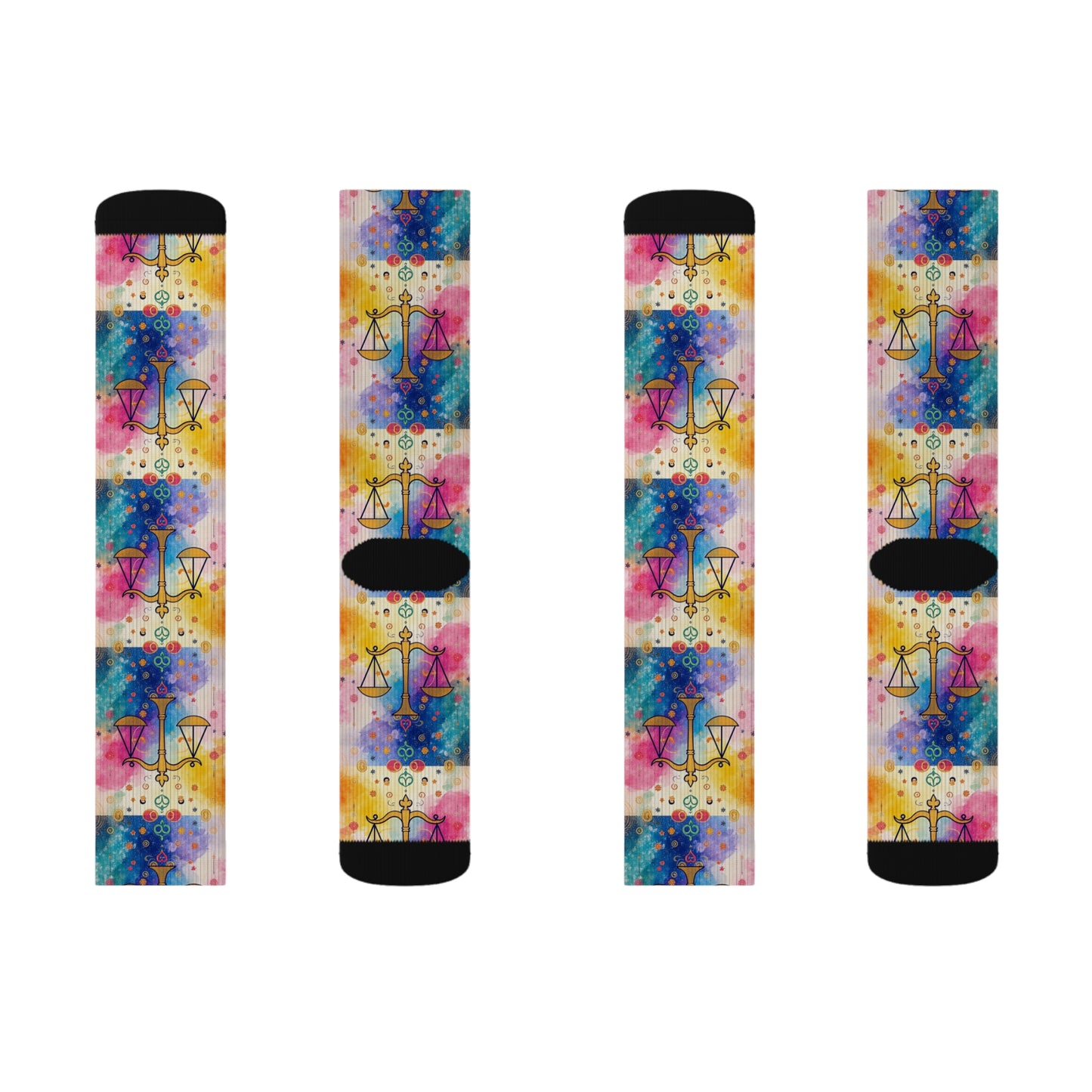 Sublimation Socks, Libra, Zodiac v2, Pattern