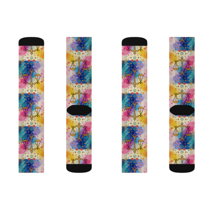 Sublimation Socks, Libra, Zodiac v2, Pattern