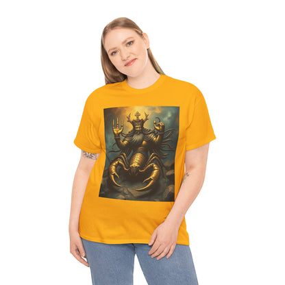 Unisex Heavy Cotton T-Shirt, Desert Scorpio King, Zodiac Design
