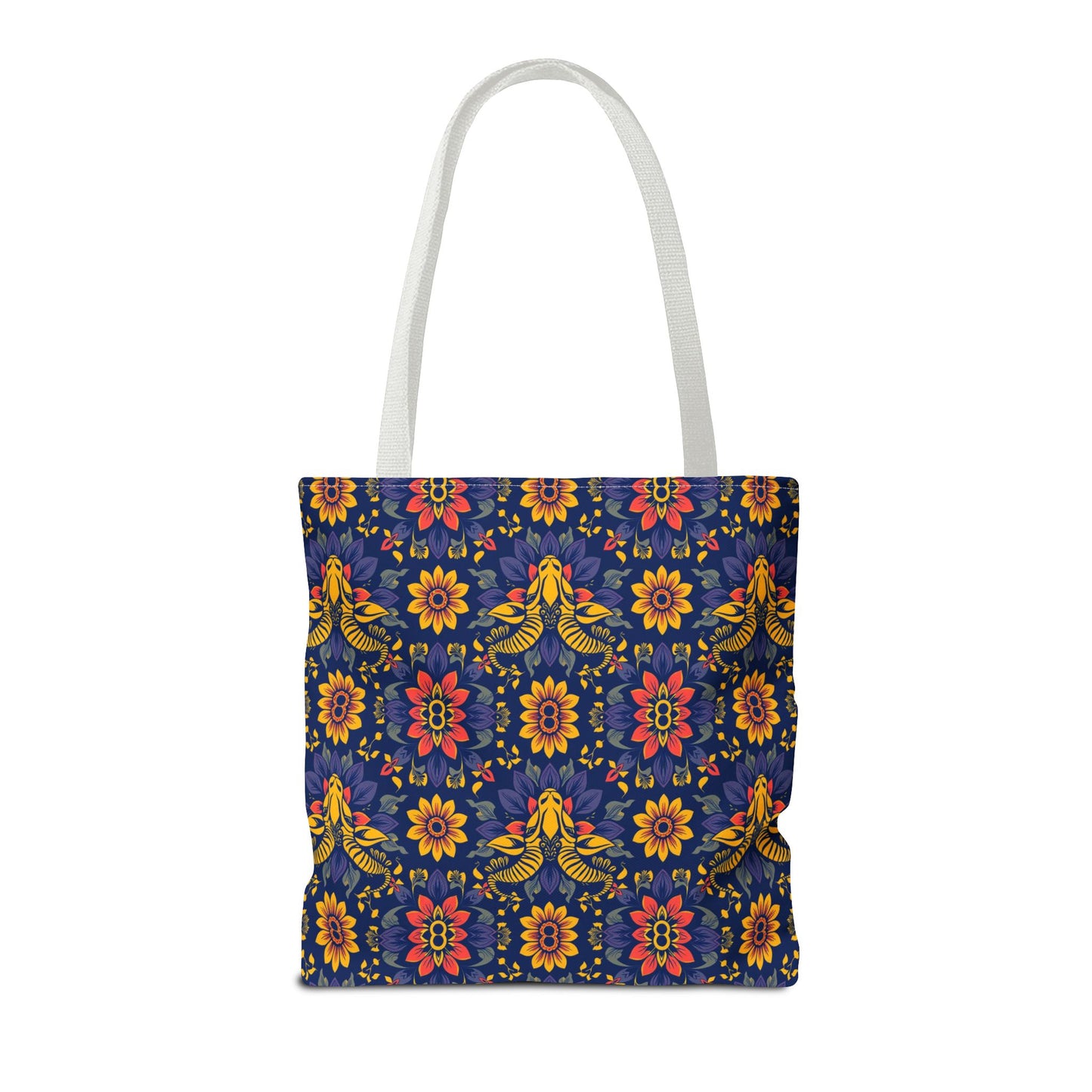 Tote Bag, (AOP), Taurus, Zodiac v3, Flower Pattern