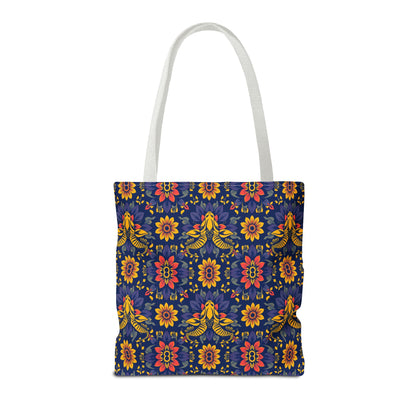 Tote Bag, (AOP), Taurus, Zodiac v3, Flower Pattern