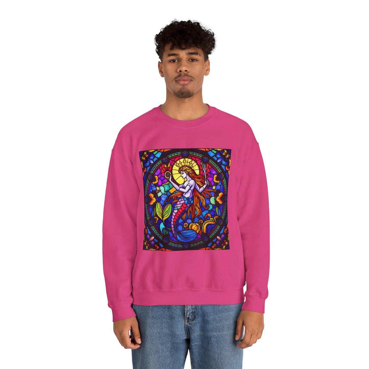 Unisex Heavy Blend™ Crewneck Sweatshirt, Glass 1, Aquarius Zodiac Design