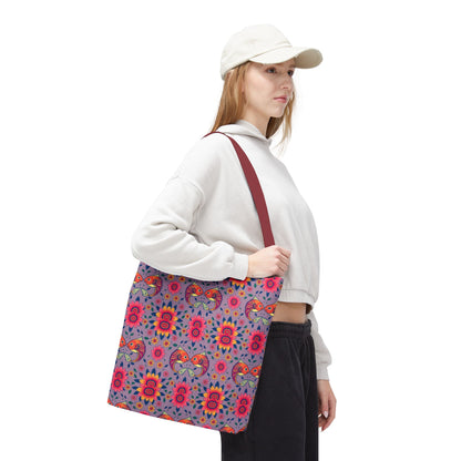 Tote Bag (AOP), Pisces, Zodiac v2, Flower Pattern
