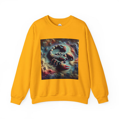 Unisex Heavy Blend™ Crewneck Sweatshirt, Trippy Mist Scorpion, Scorpio Zodiac Design