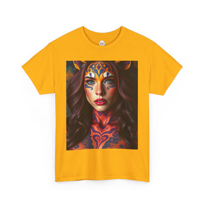 Unisex Heavy Cotton T-Shirt, Leo, Zodiac, Sexy Art