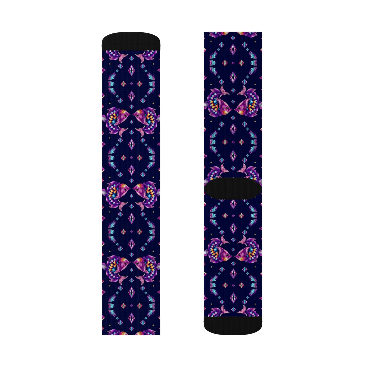 Sublimation Socks, Pisces, Zodiac v2, Jewel Pattern