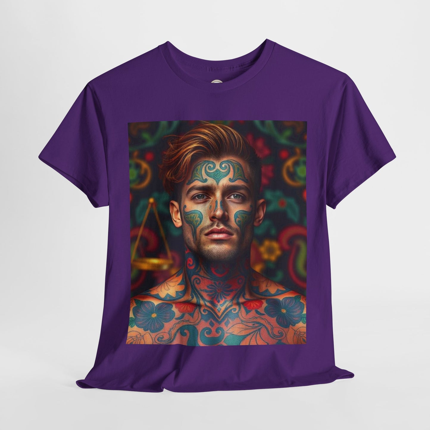 Unisex Heavy Cotton T-Shirt, Libra, Zodiac, Sexy Art