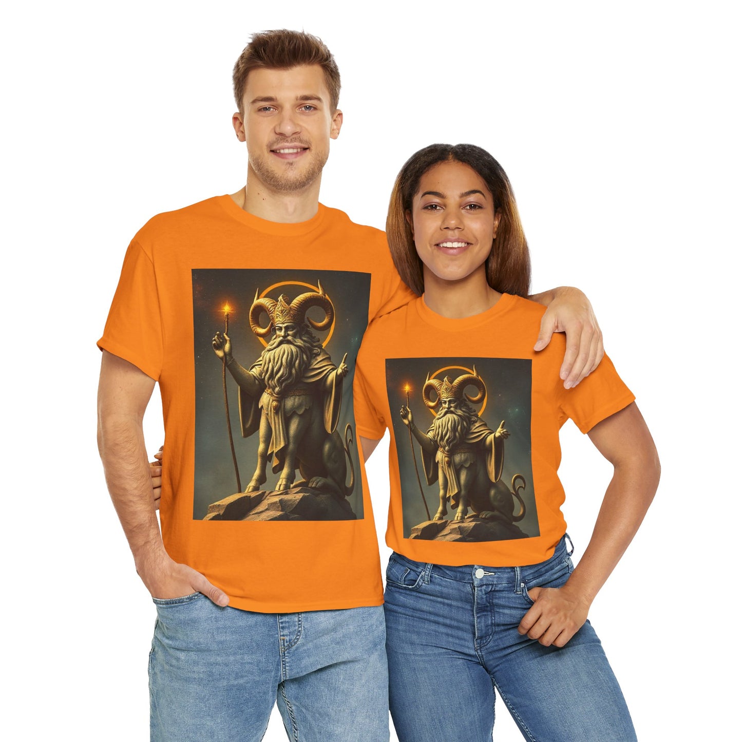 Unisex Heavy Cotton T-Shirt, Taurus God v1, Zodiac Design