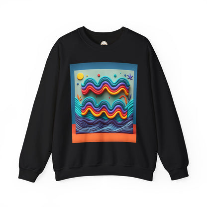 Unisex Heavy Blend™ Crewneck Sweatshirt, Water Painting, Aquarius Zodiac Design