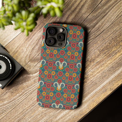 Tough Cases, Aries, Zodiac v3, Flower Pattern