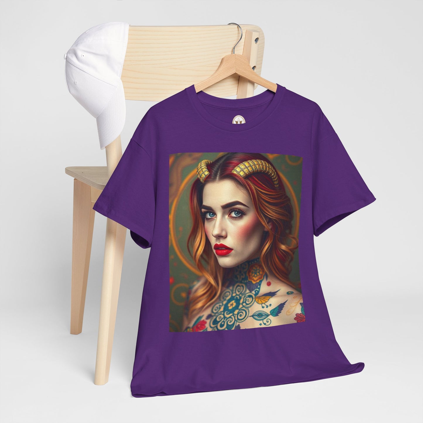 Unisex Heavy Cotton T-Shirt, Capricorn, Zodiac v3, Sexy Art