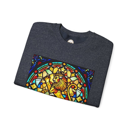 Unisex Heavy Blend™ Crewneck Sweatshirt, Glass 1, Leo Zodiac Design