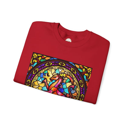 Unisex Heavy Blend™ Crewneck Sweatshirt, Glass, Aries Zodiac Design