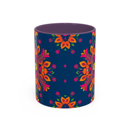 Accent Coffee Mug, Gemini, Zodiac v2, Flower Pattern, (11, 15oz)