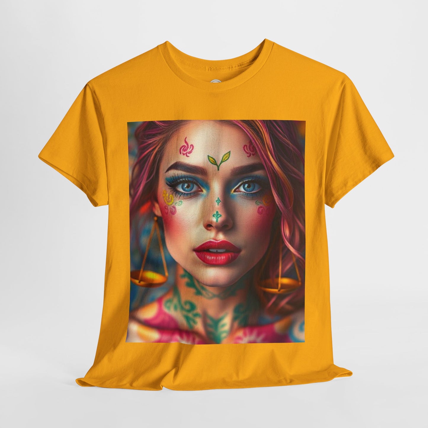 Unisex Heavy Cotton T-Shirt, Libra, Zodiac v1, Sexy Art