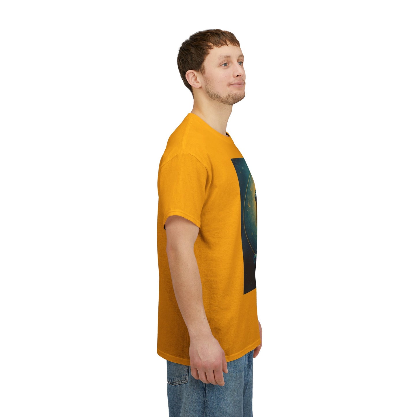 Unisex Heavy Cotton T-Shirt, Aquarius God, Zodiac Design