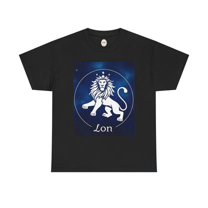 Unisex Heavy Cotton T-Shirt, Space Lion v1, Leo Zodiac Design