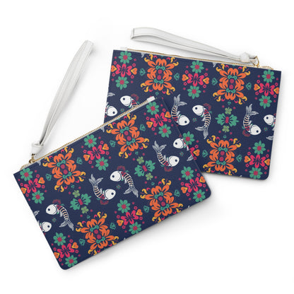 Clutch Bag, Pisces, Zodiac v4, Flower Pattern