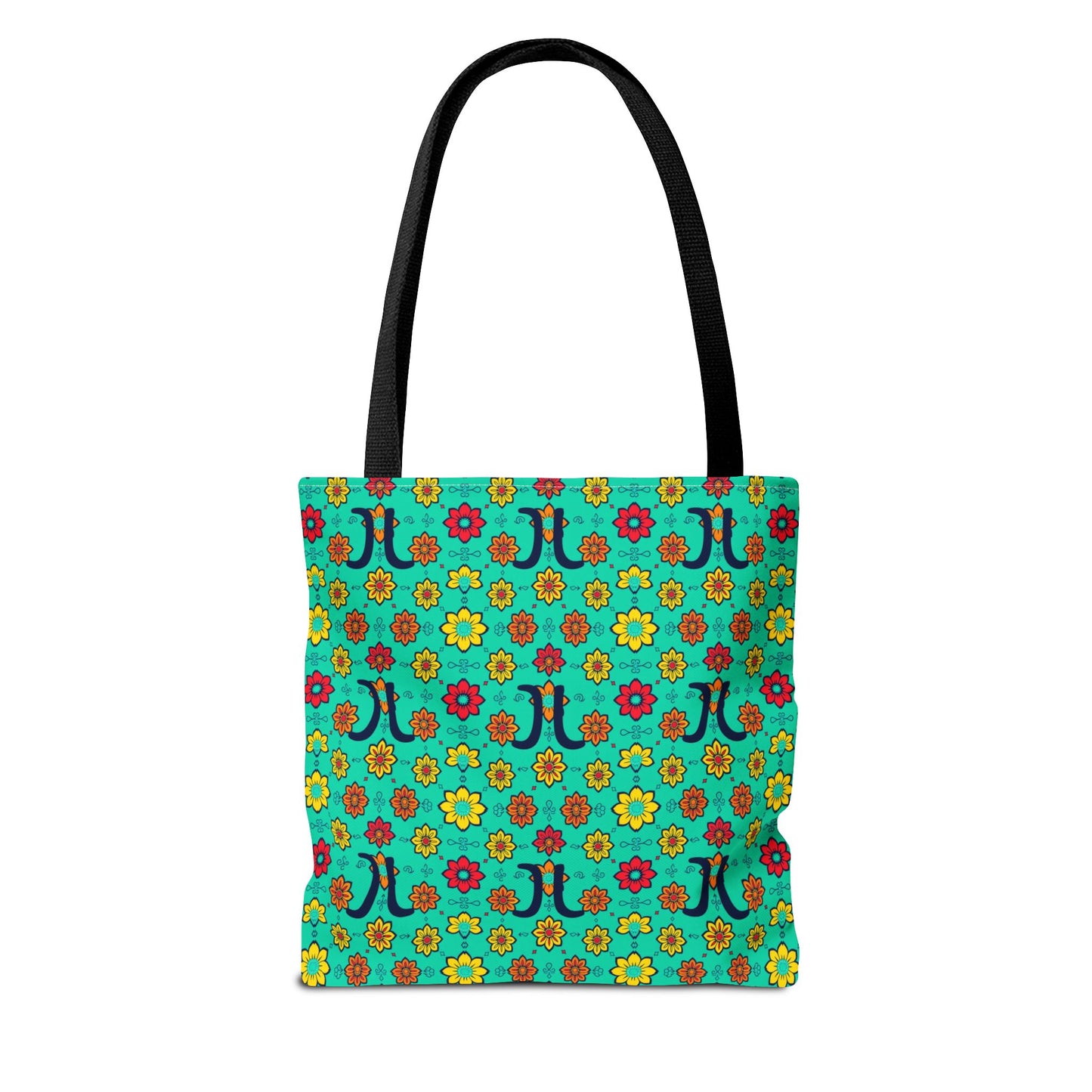 Tote Bag, (AOP), Aquarius, Zodiac, Flower Pattern