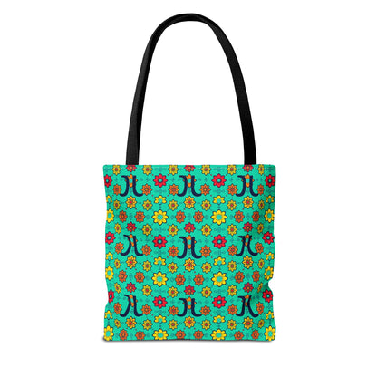 Tote Bag, (AOP), Aquarius, Zodiac, Flower Pattern