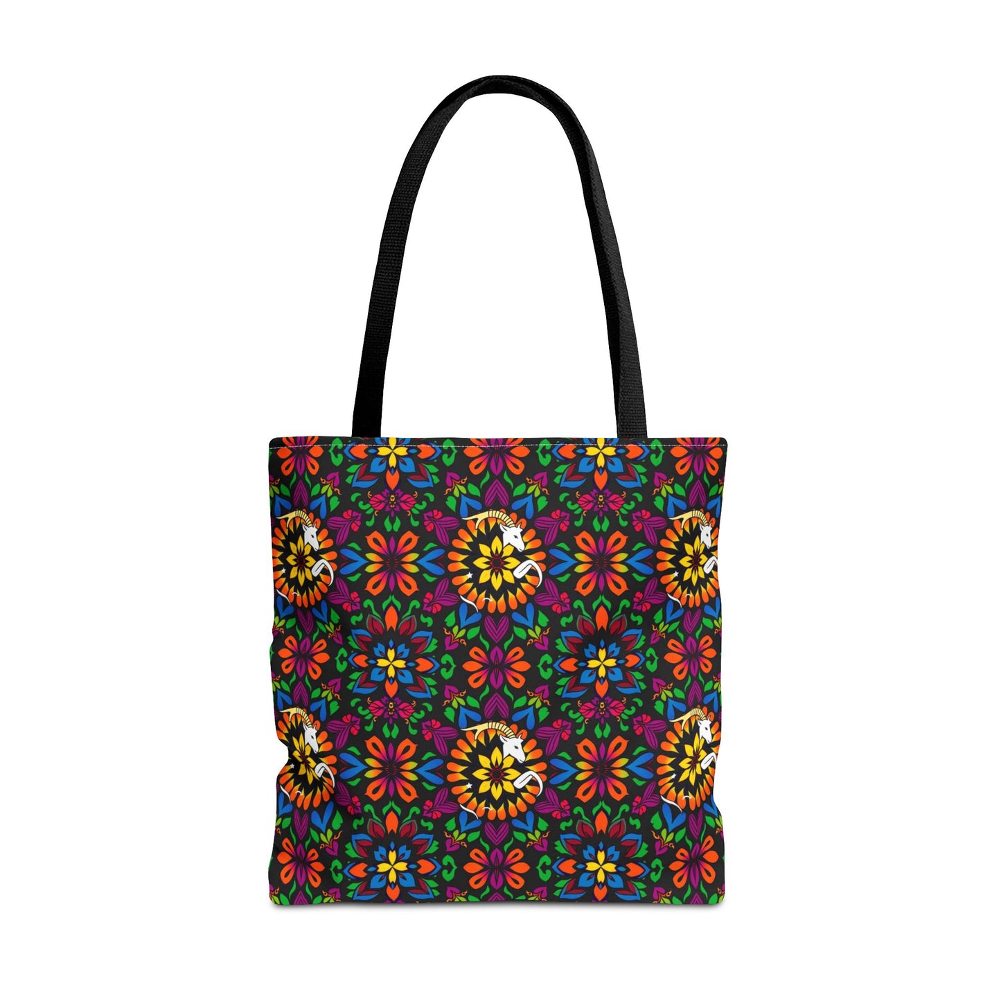 Tote Bag, (AOP), Capricorn, Zodiac v3, Flower Pattern