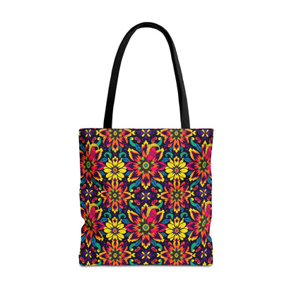 Tote Bag, (AOP), Capricorn, Zodiac, Flower Pattern