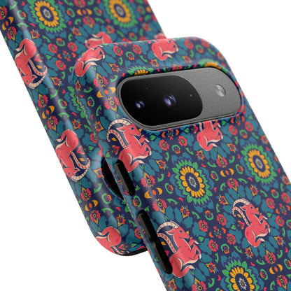 Tough Cases, Capricorn, Zodiac v1, Flower Pattern