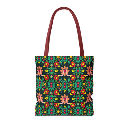 Tote Bag, (AOP), Aquarius, Zodiac v1, Flower Pattern