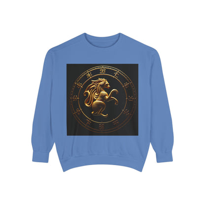 Garment-Dyed Sweatshirt, Unisex, Space Animal Design v1, Virgo