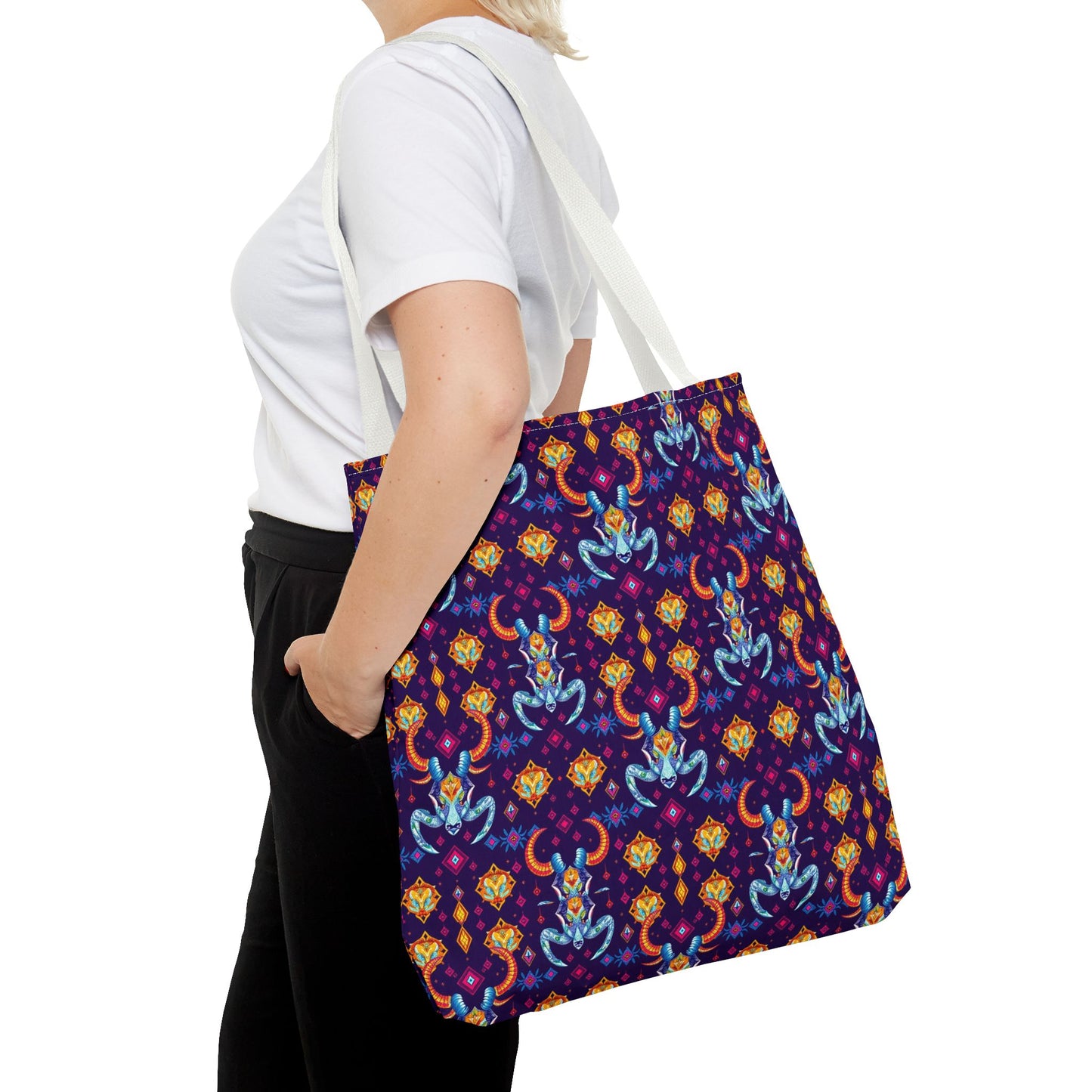 Tote Bag (AOP), Taurus, Zodiac, Jewel Pattern