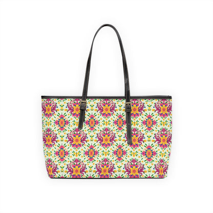 Leather Shoulder Bag, Cancer, Zodiac v2, Flower Pattern