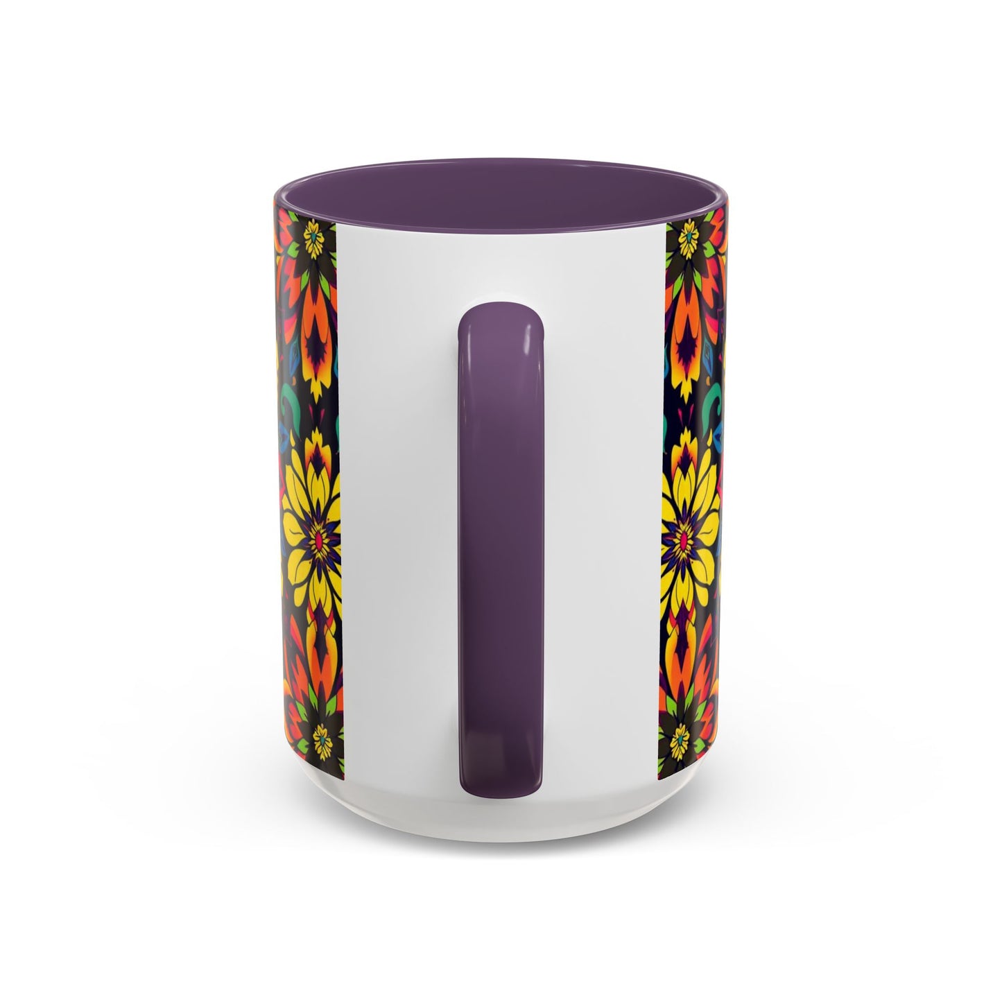 Accent Coffee Mug, Capricorn, Zodiac v4, Flower Pattern, (11, 15oz)