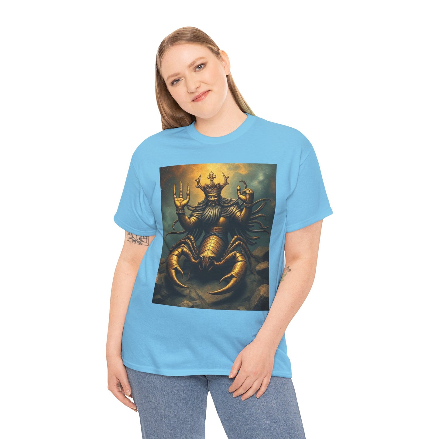 Unisex Heavy Cotton T-Shirt, Desert Scorpio King, Zodiac Design