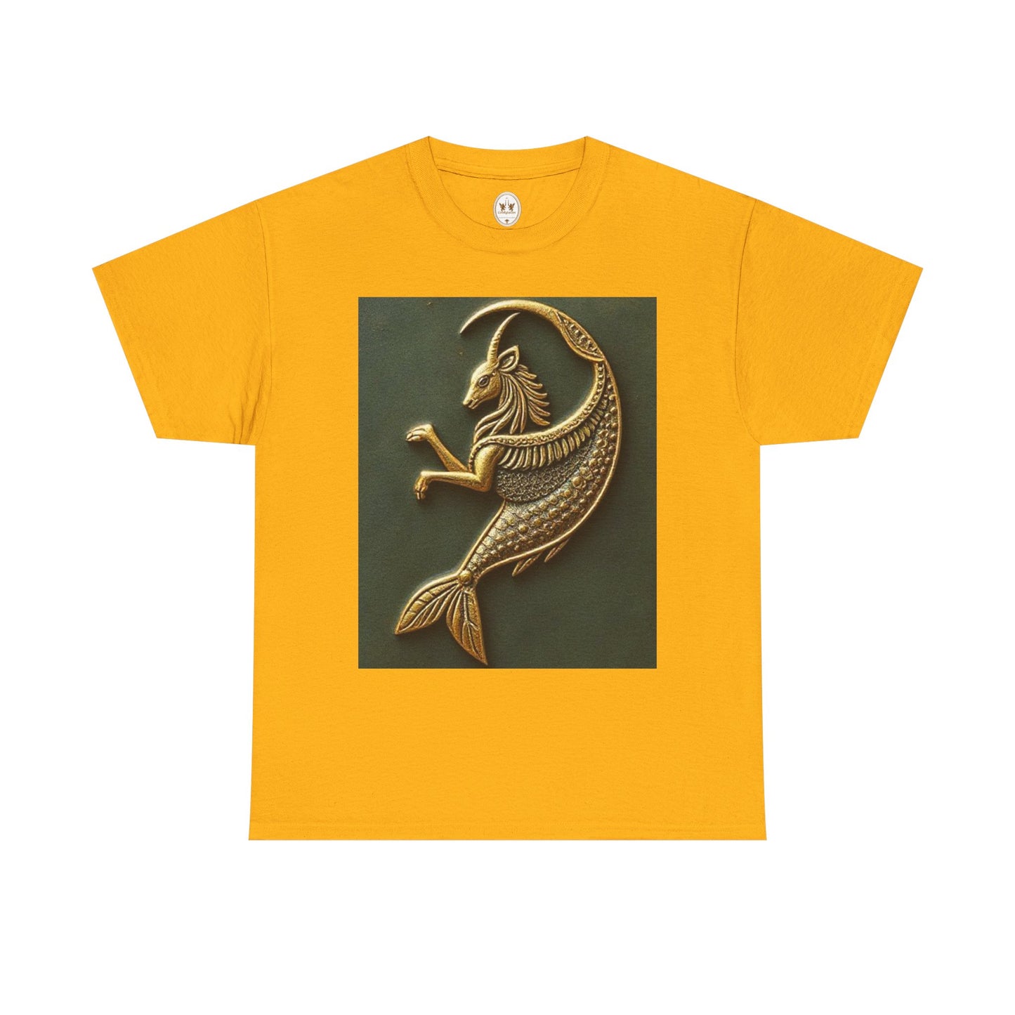 Unisex Heavy Cotton T-Shirt, Capricorn Animal v1, Symbol, Zodiac Design