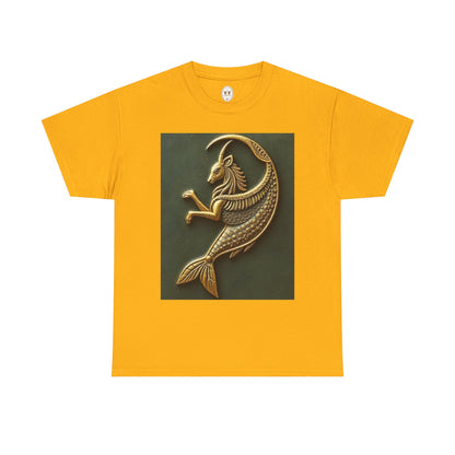 Unisex Heavy Cotton T-Shirt, Capricorn Animal v1, Symbol, Zodiac Design