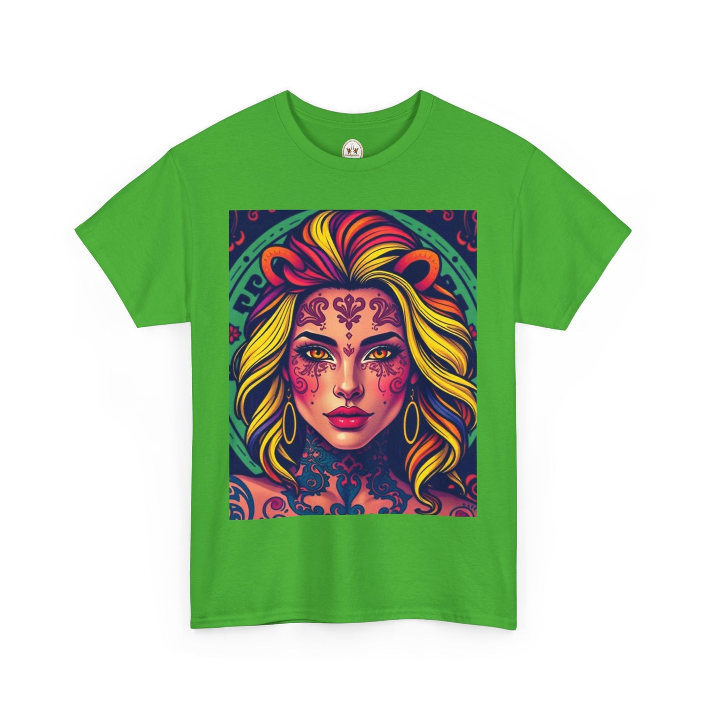 Unisex Heavy Cotton T-Shirt, Leo, Zodiac v1, Sexy Art