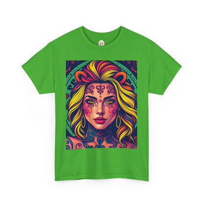 Unisex Heavy Cotton T-Shirt, Leo, Zodiac v1, Sexy Art