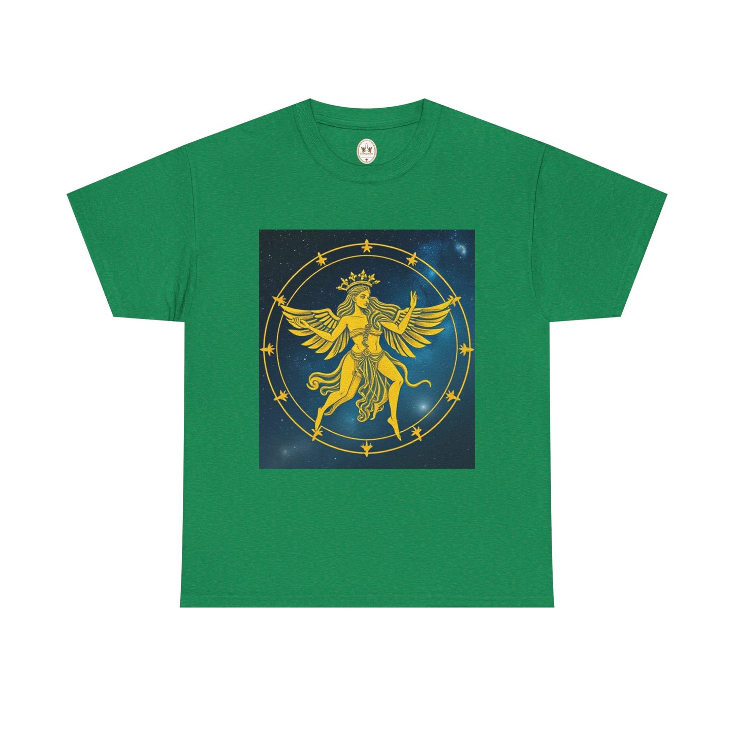 Unisex Heavy Cotton T-Shirt, Twin Angel v3, Gemini Zodiac Design